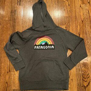 Patagonia Gray Heathered with Rainbow Logo Hoodie
